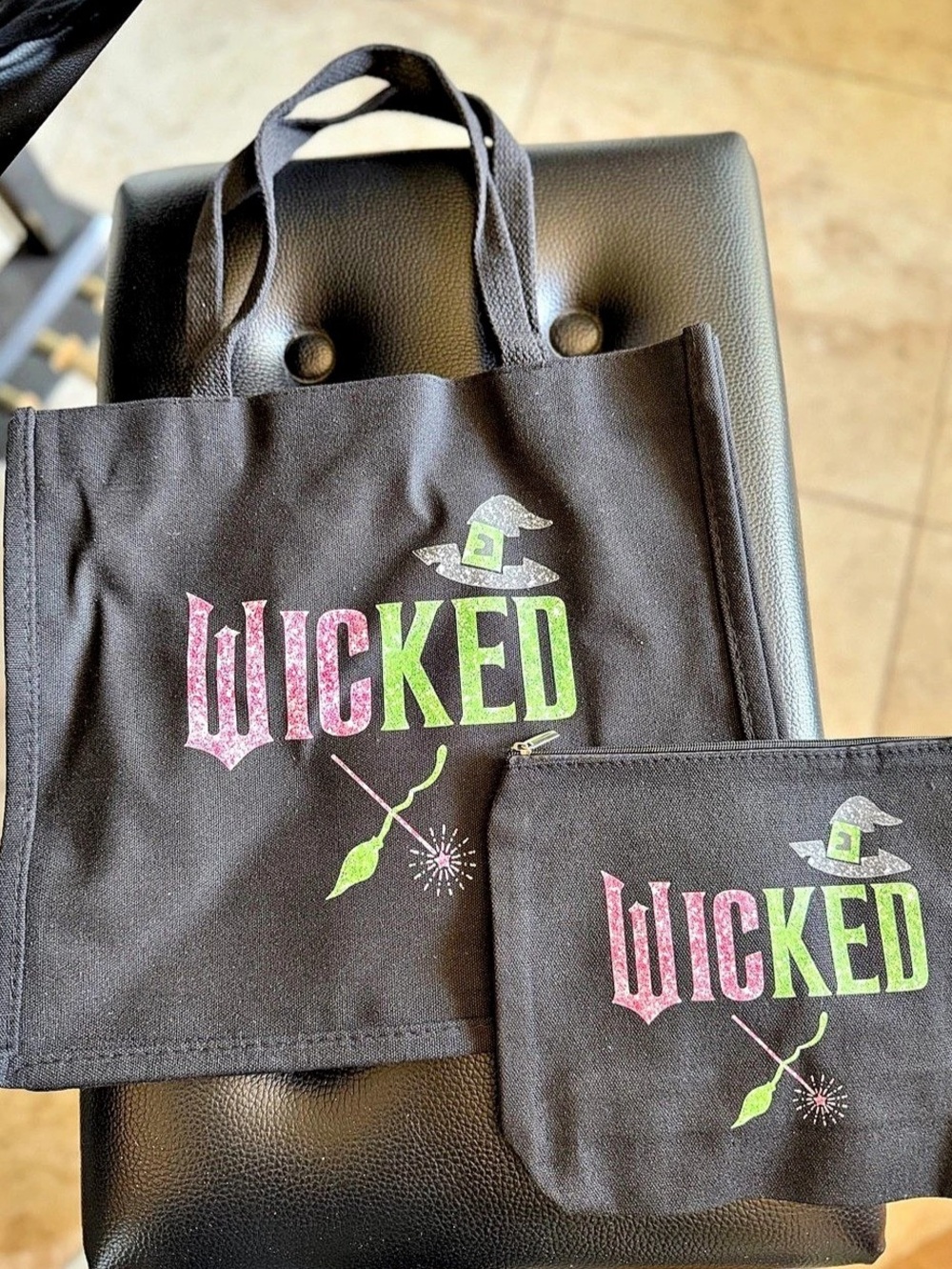 New Wicked Tote Bag with Matching Cosmetic Pouch
